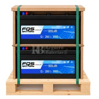 2 Bater�as Solar con mantenimiento | 12 Voltios 250 Amperios FQS12-250-T